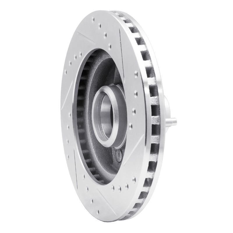 R1 87-88 Ford Thunderbird Front Left Drilled & Slotted Silver Brake Rotor