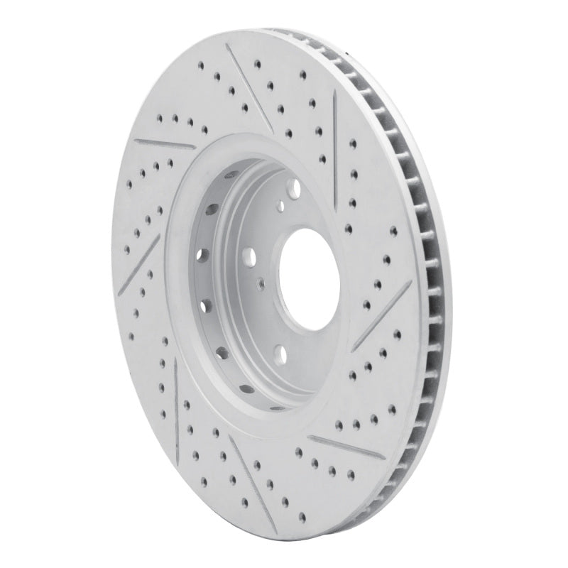 R1 16-22 Acura ILX Front Left Drilled & Slotted Geo-Carbon Rotor