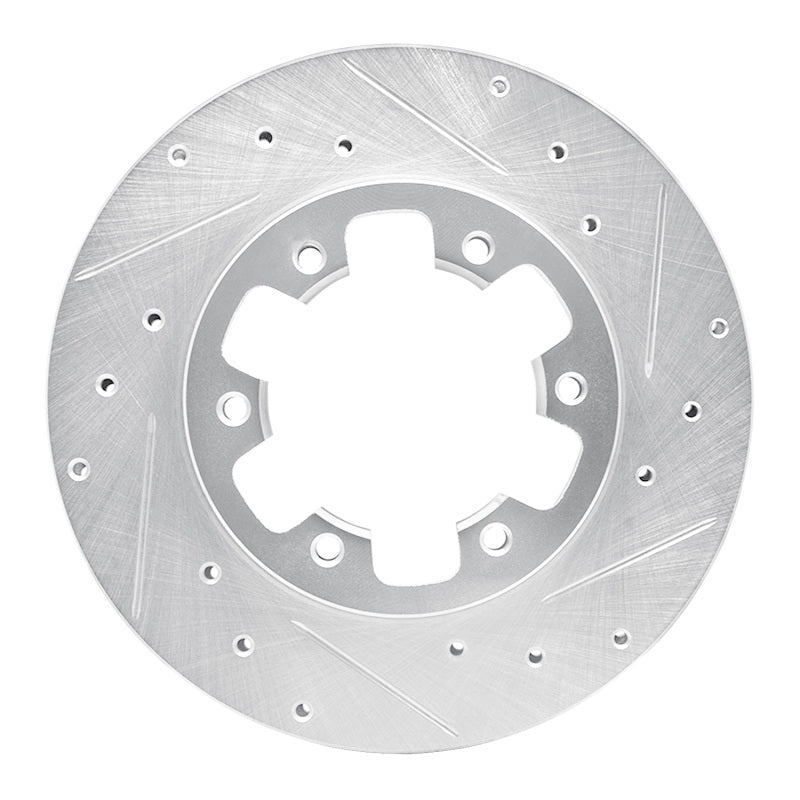 R1 83-85 Nissan 720 DATSUN Front Right Drilled & Slotted Silver Brake Rotor