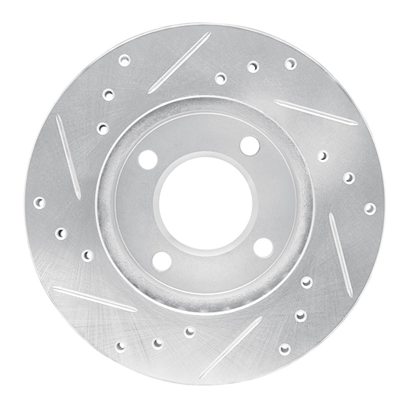 DFC 92-00 Dodge Colt Front Right Drilled & Slotted Silver Brake Rotor