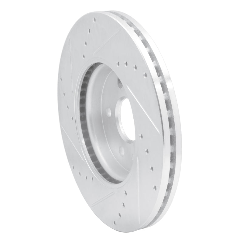 R1 13-22 Buick Encore Front Right Drilled & Slotted Silver Brake Rotor
