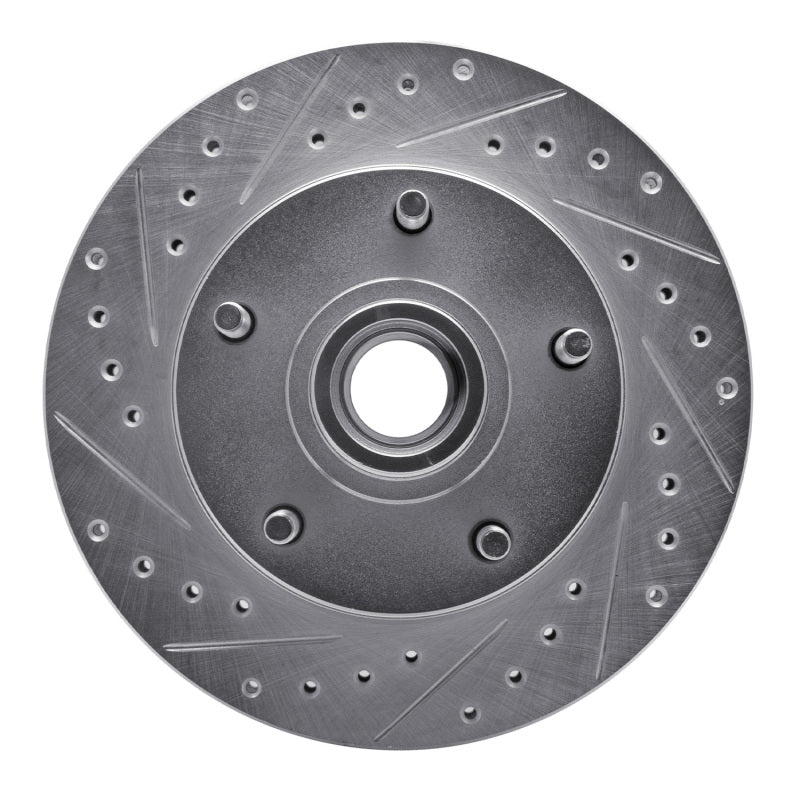R1 73-93 Ford E-150 Econoline Front Left Drilled & Slotted Silver Brake Rotor