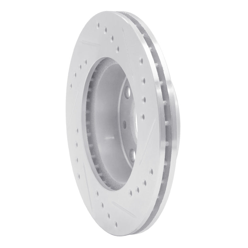 R1 82-83 Honda Accord Sedan Front Left Drilled & Slotted Silver Brake Rotor
