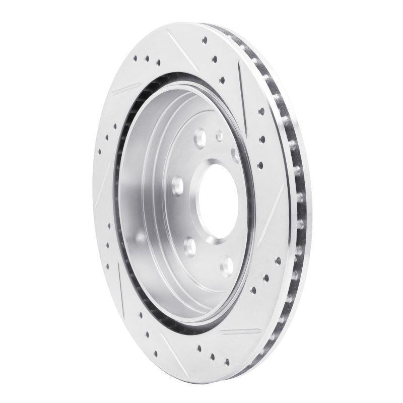 R1 10-16 Cadillac SRX Rear Left Drilled & Slotted Silver Brake Rotor