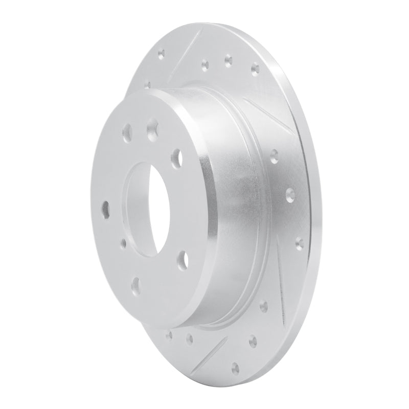 R1 89-91 Mazda RX-7 Rear Left Drilled & Slotted Silver Brake Rotor