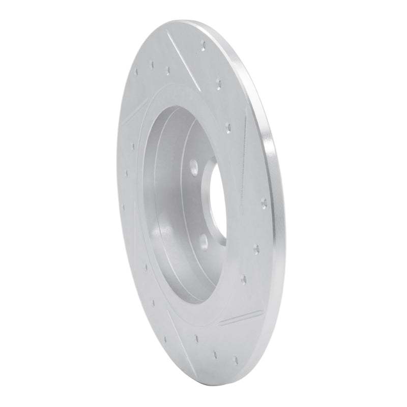 R1 14-20 Infiniti QX30 Rear Left Drilled & Slotted Silver Brake Rotor