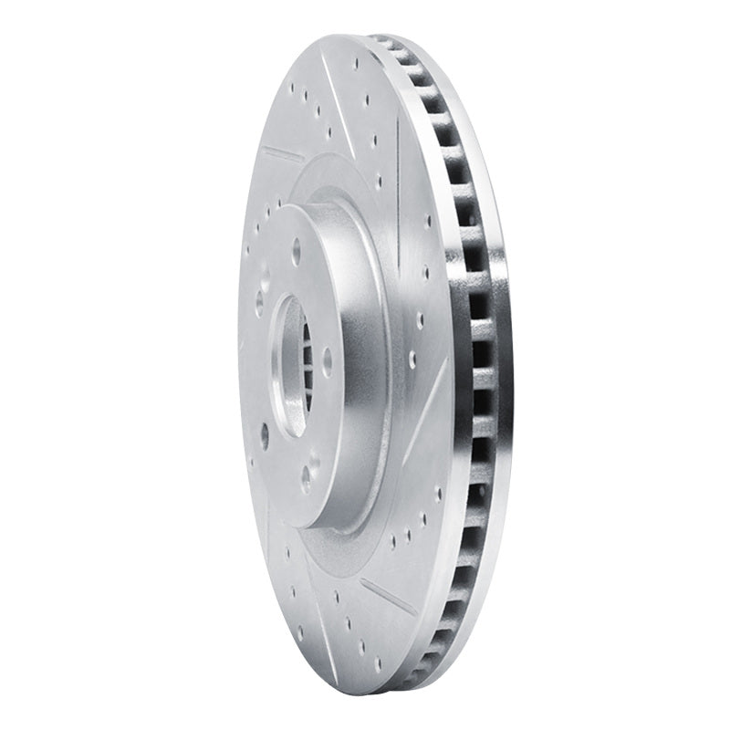 R1 15-20 Kia SORENTO Front Right Drilled & Slotted Silver Brake Rotor