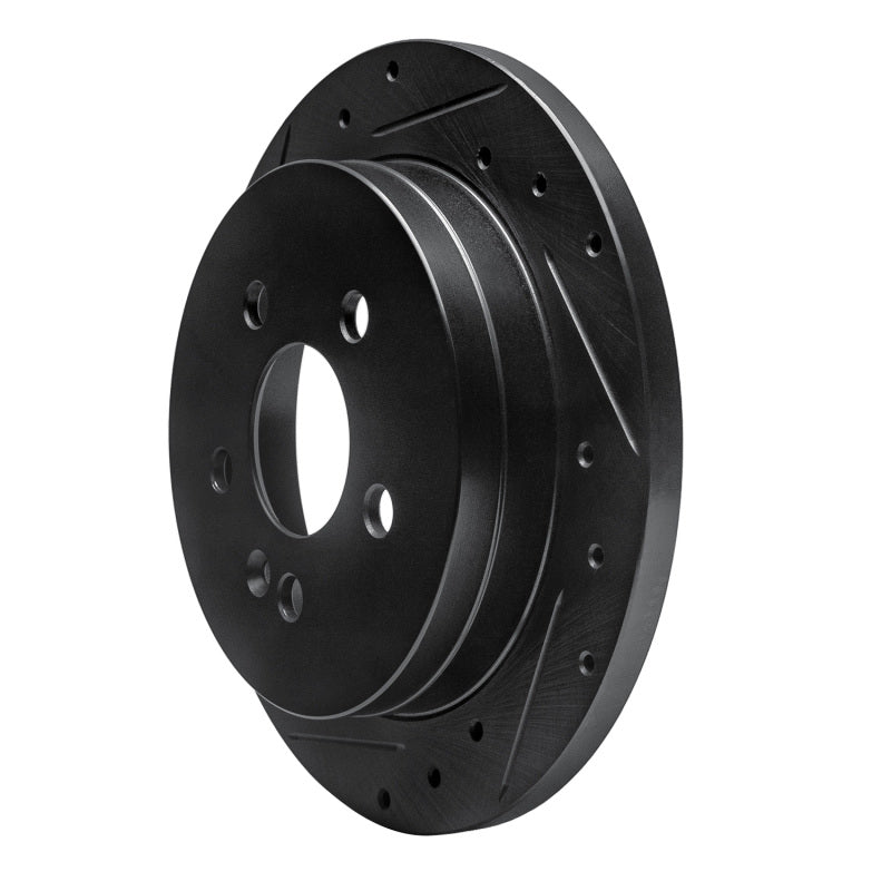 R1 98-05 Mercedes-Benz ML320 Rear Left Drilled & Slotted Black Brake Rotor