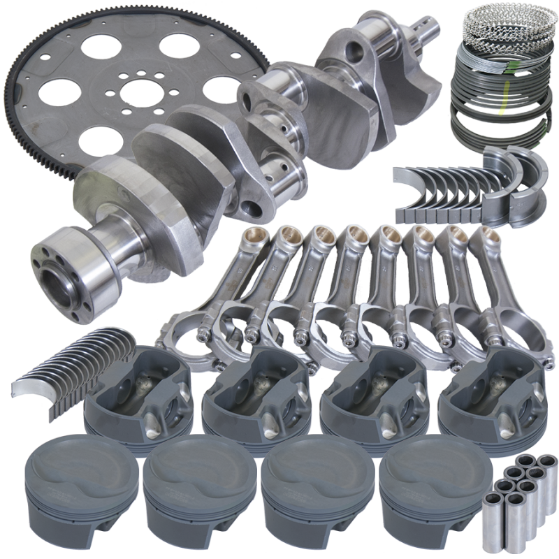 Eagle Chevy 350 1Pc 3.750in Crank 6.000in I-Beam Rod 4.030in Pistons 153 Tooth FP Balanced Assembly