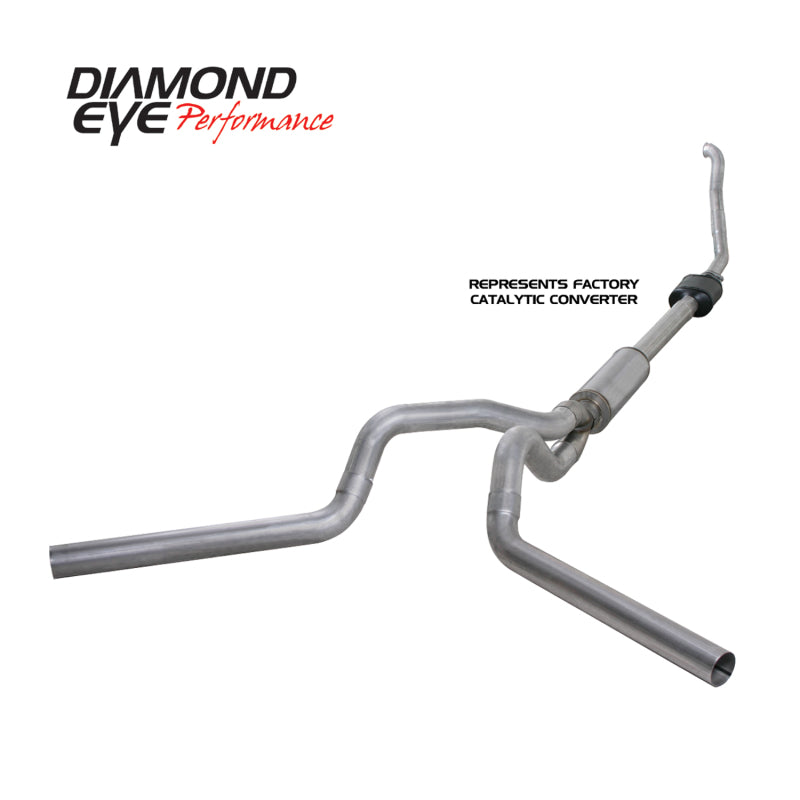 Diamond Eye KIT 4in Turbo Back MFLR RPLCMENT PIPE DUAL ALUM94-97 5 7 3L F250/F350 PWRSTROKE NFS