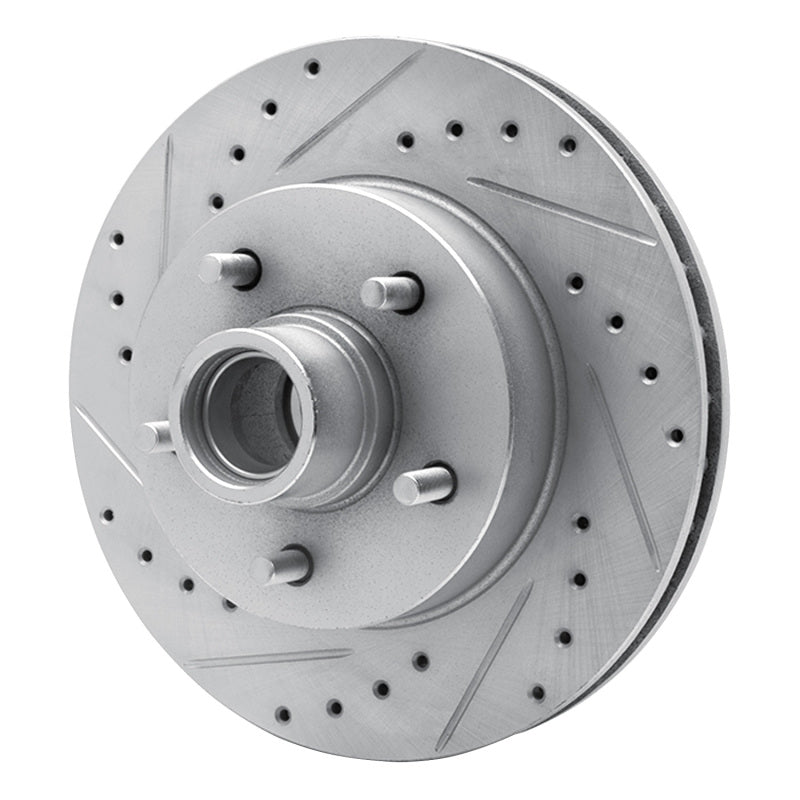 R1 93-95 Chevrolet G10 Front Left Drilled & Slotted Silver Brake Rotor