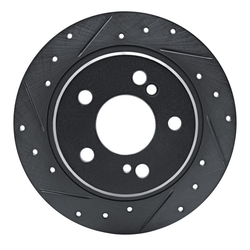 R1 90-95 Mercedes-Benz 300SL Rear Left Drilled & Slotted Black Brake Rotor