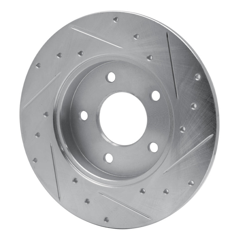 R1 92-05 Buick LeSabre Rear Left Drilled & Slotted Silver Brake Rotor
