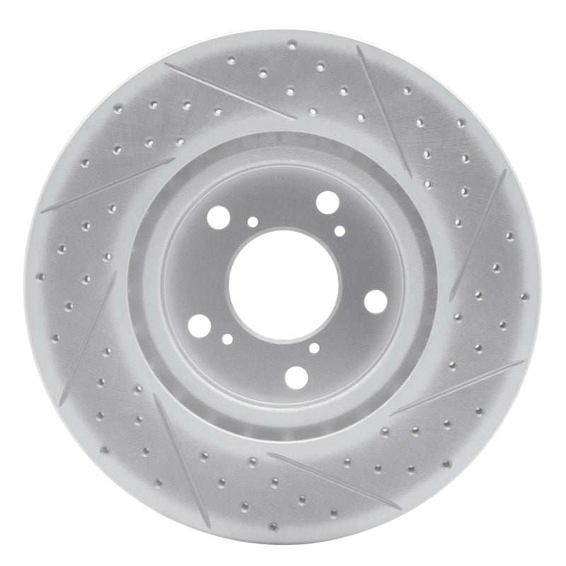 R1 09-14 Acura TL Front Left Drilled & Slotted Geo-Carbon Rotor