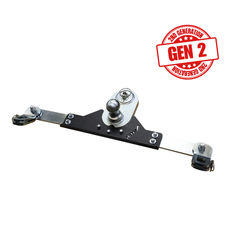 Gen-Y Dodge/RAM GoosePuck II 5in Offset Ball Puck Mount & 25K Towing w/Safety Chain Anchors