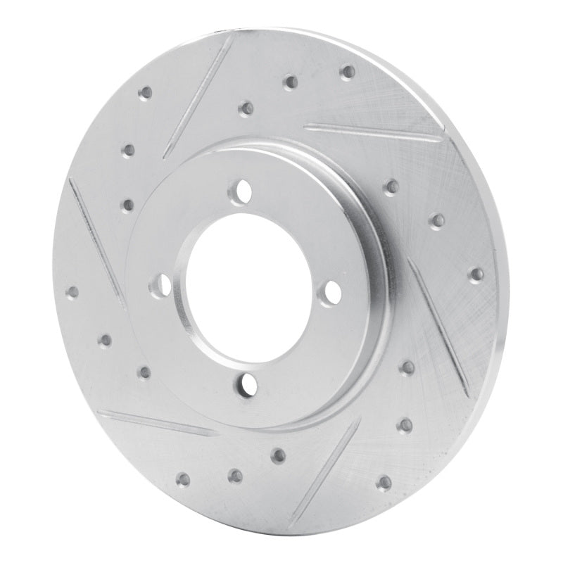 R1 74-87 Dodge COLT Front Left Drilled & Slotted Silver Brake Rotor