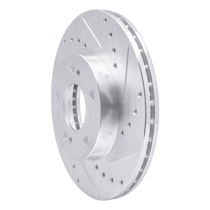 R1 89-99 Infiniti I30 Front Right Drilled & Slotted Silver Brake Rotor