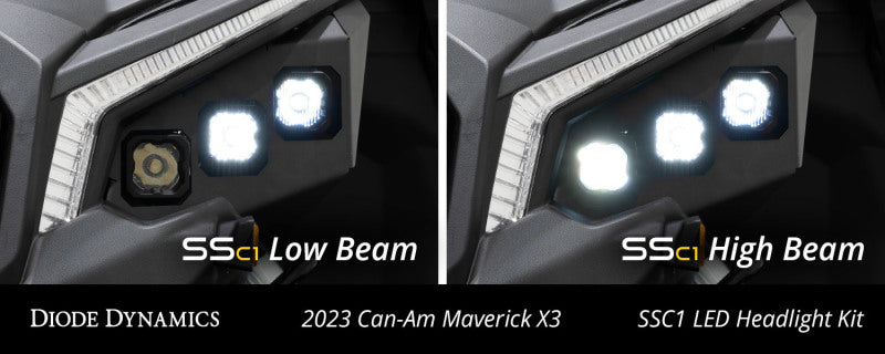 Diode Dynamics 17-24 Can-Am Maverick X3 C1 Headlamp Kit - Pro White ABL (Pair)