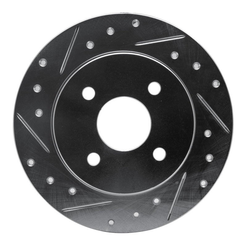 R1 91-98 Saturn SW1 Rear Left Drilled & Slotted Silver Brake Rotor