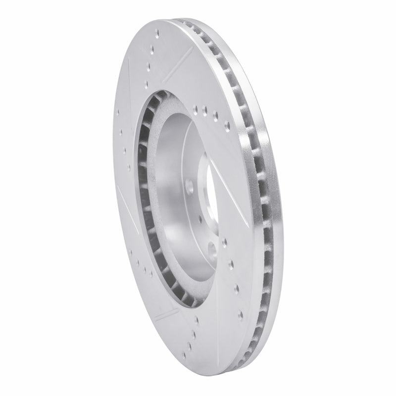 R1 03-05 Infiniti G35 Front Right Drilled & Slotted Silver Brake Rotor