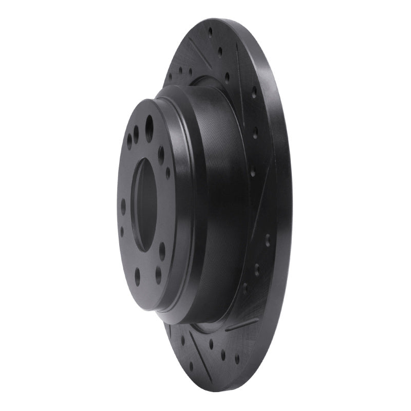 R1 99-01 Acura RL Rear Right Drilled & Slotted Black Brake Rotor