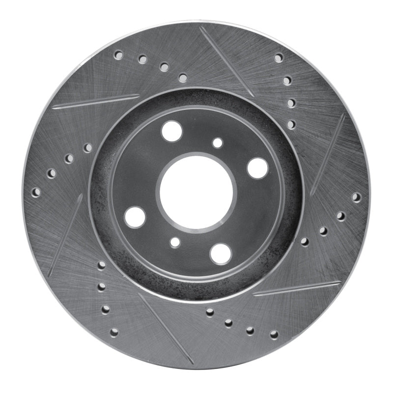 DFC 04-06 Scion XB Front Left Drilled & Slotted Silver Brake Rotor