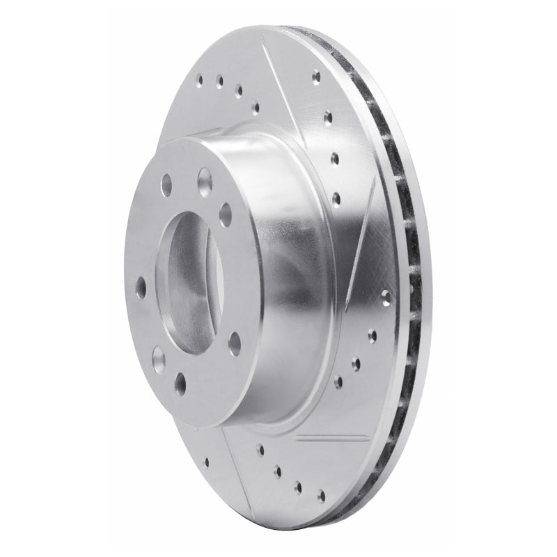 R1 86-91 Mazda RX-7 Front Right Drilled & Slotted Silver Brake Rotor