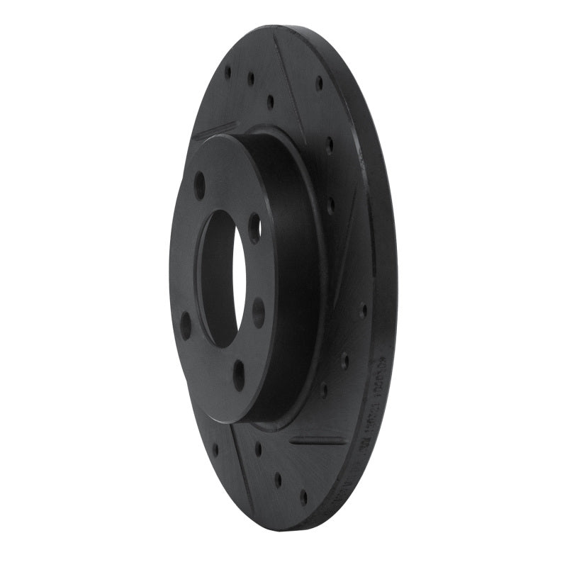 R1 73-05 Audi Fox Front Right Drilled & Slotted Black Brake Rotor