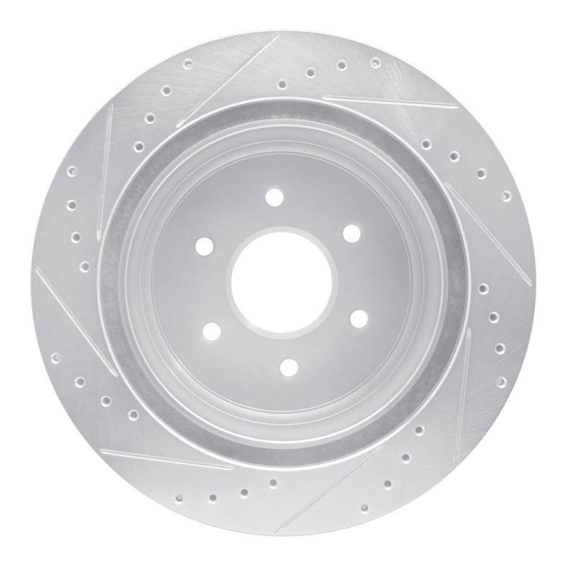 DFC 16-24 Nissan Titan XD Rear Right Drilled & Slotted Silver Brake Rotor