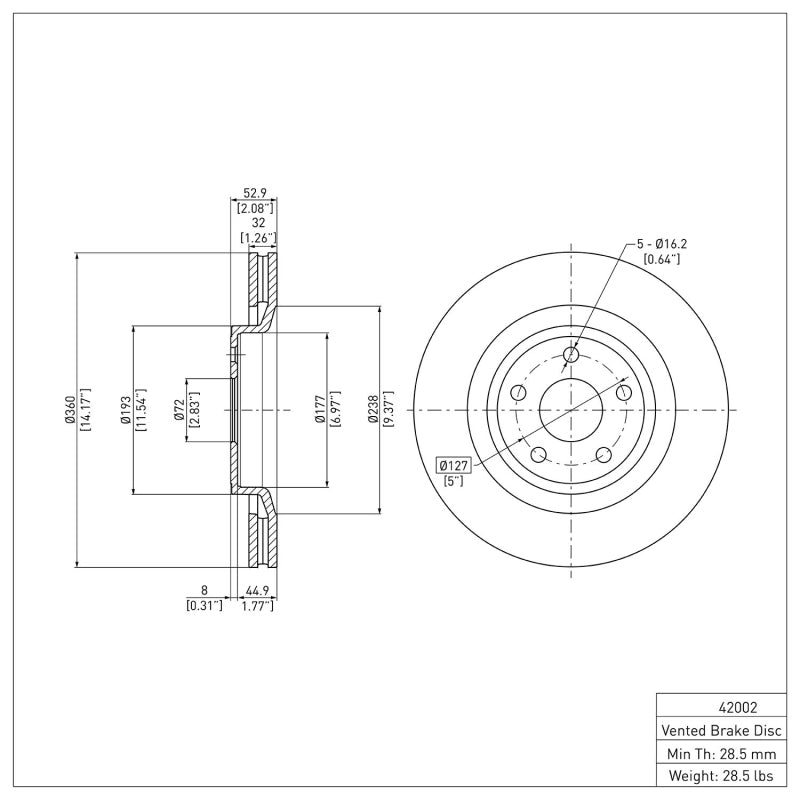 R1 06-10 Jeep Grand Cherokee Front Brake Rotor