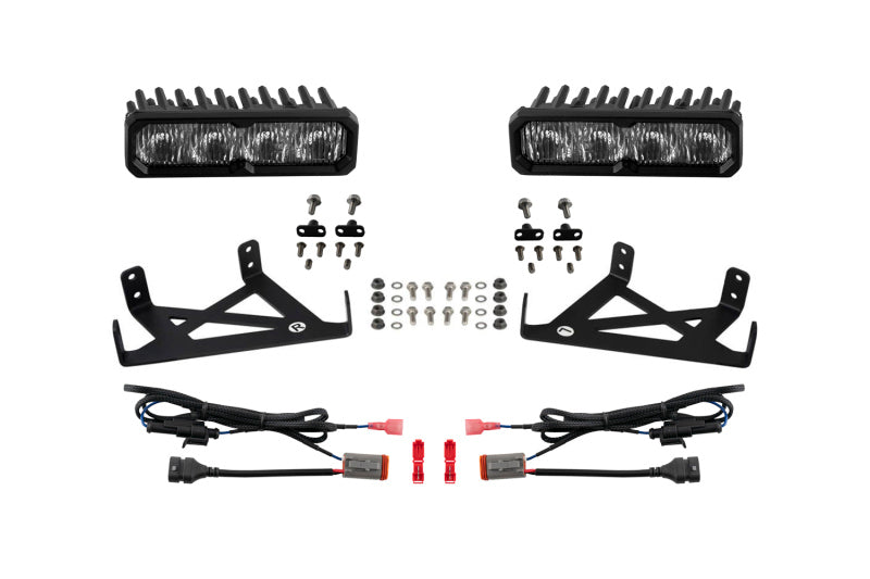 Diode Dynamics 2020-2022 Ford F-250 Super Duty F250 Fog SS6 Sport LED Kit Yellow 3000K