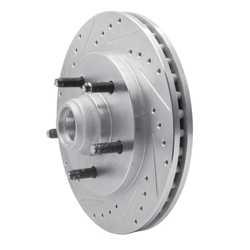 R1 99-04 Ford Expedition Front Left Drilled & Slotted Silver Brake Rotor