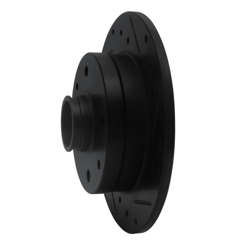 R1 81-85 Mazda RX-7 Rear Right Drilled & Slotted Black Brake Rotor