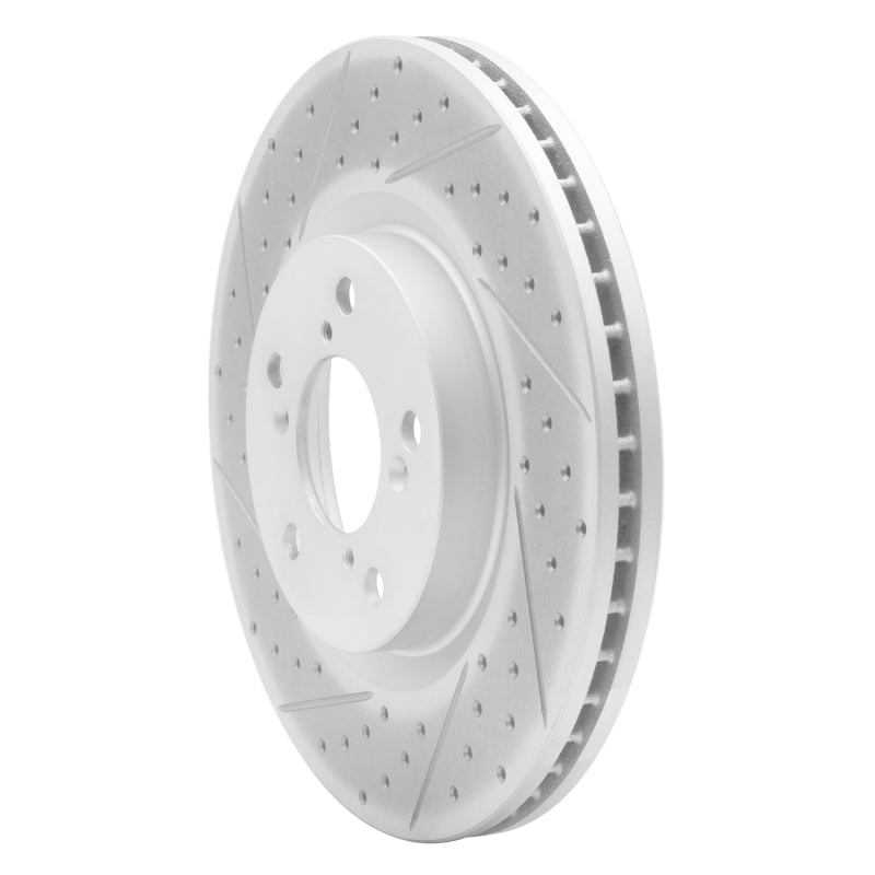 R1 09-14 Acura TL Front Left Drilled & Slotted Geo-Carbon Rotor