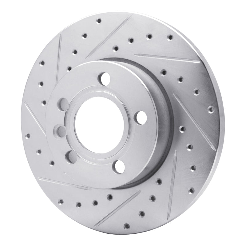 R1 96-00 Volkswagen EuroVan Front Left Drilled & Slotted Silver Brake Rotor