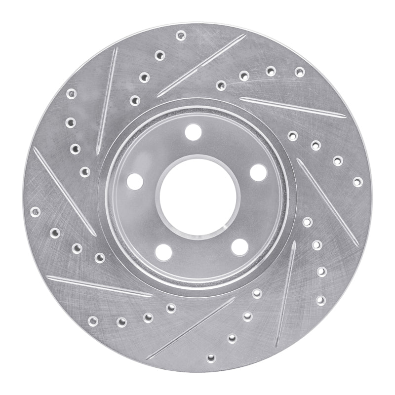 R1 10-13 Ford Transit CONNECT Front Right Drilled & Slotted Silver Brake Rotor