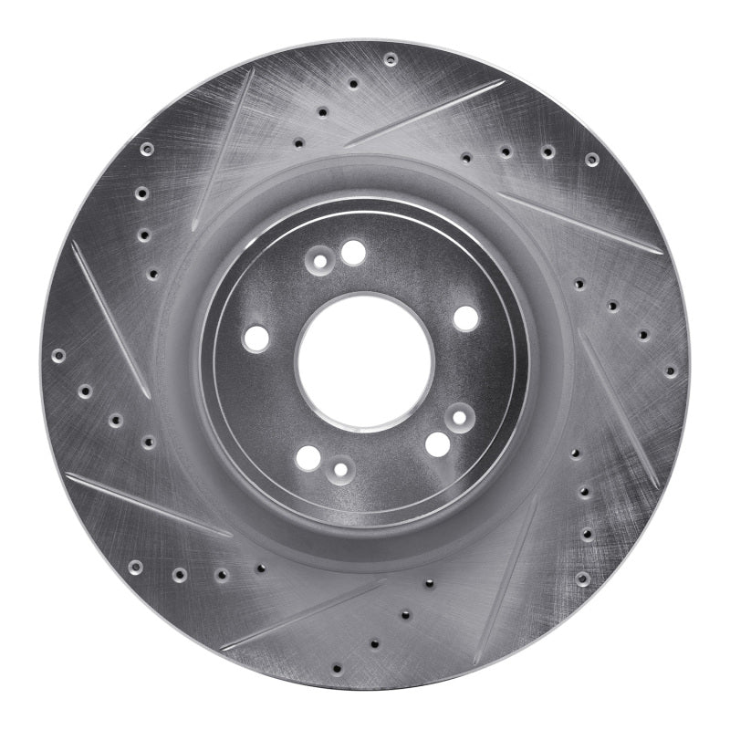 DFC 18-20 Genesis G80 Front Left Drilled & Slotted Silver Brake Rotor