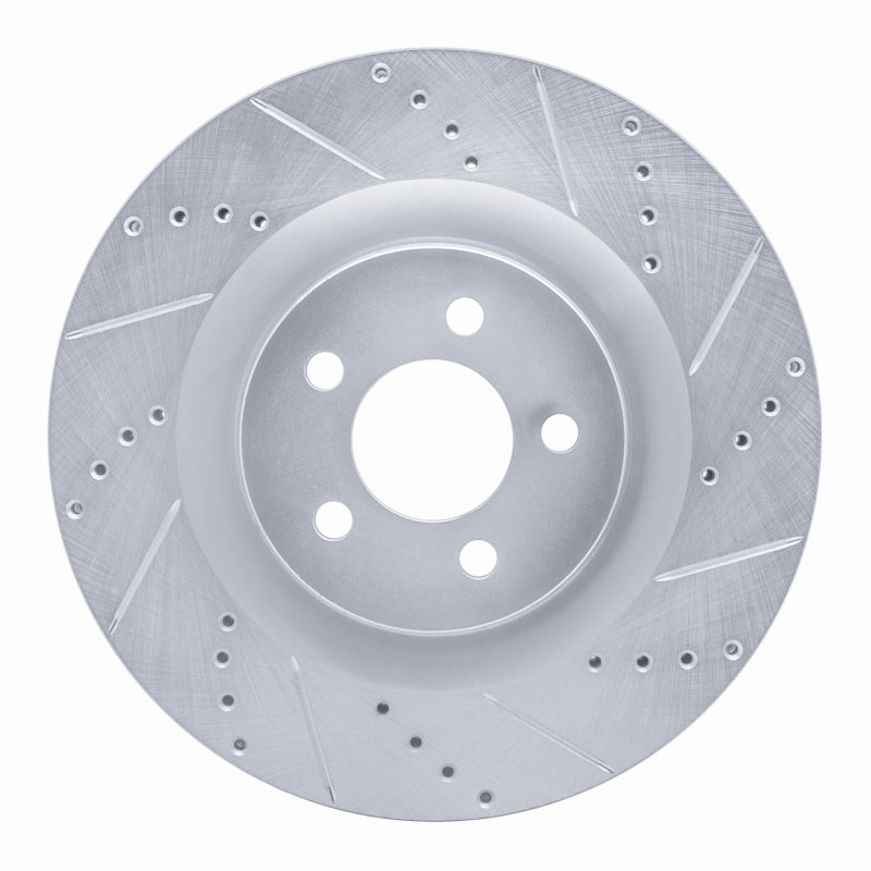 DFC 05-23 Chrysler 300 Front Right Drilled & Slotted Silver Brake Rotor