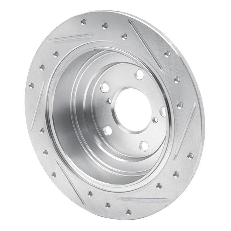R1 90-08 Saab 9-2X Rear Left Drilled & Slotted Silver Brake Rotor