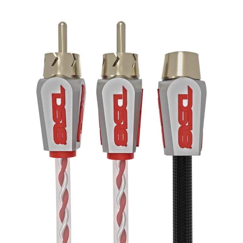 DS18 Level 3 RCA Wire Y Connector 1 Male to 2 Female Red