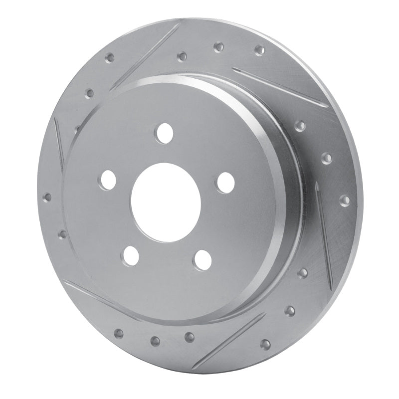 R1 03-10 Chrysler PT Cruiser Rear Left Drilled & Slotted Silver Brake Rotor