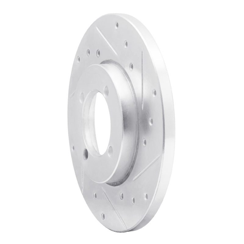 R1 74-87 Dodge COLT Front Right Drilled & Slotted Silver Brake Rotor