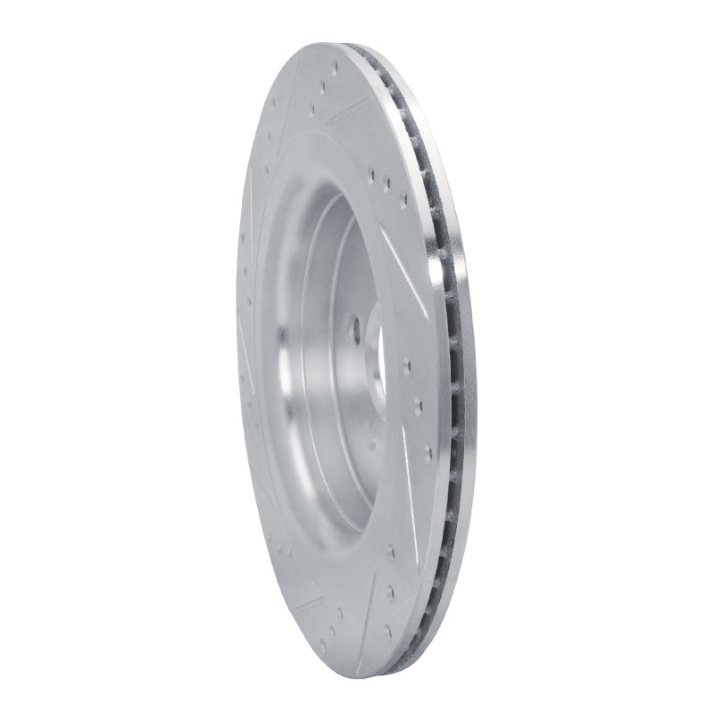R1 2019-2024 Ford Edge Rear Right Drilled & Slotted Silver Brake Rotor