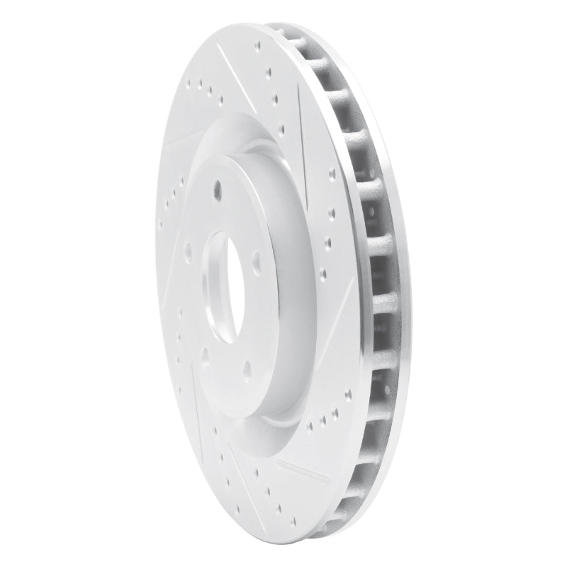 R1 05-13 Cadillac XLR Front Right Drilled & Slotted Silver Brake Rotor