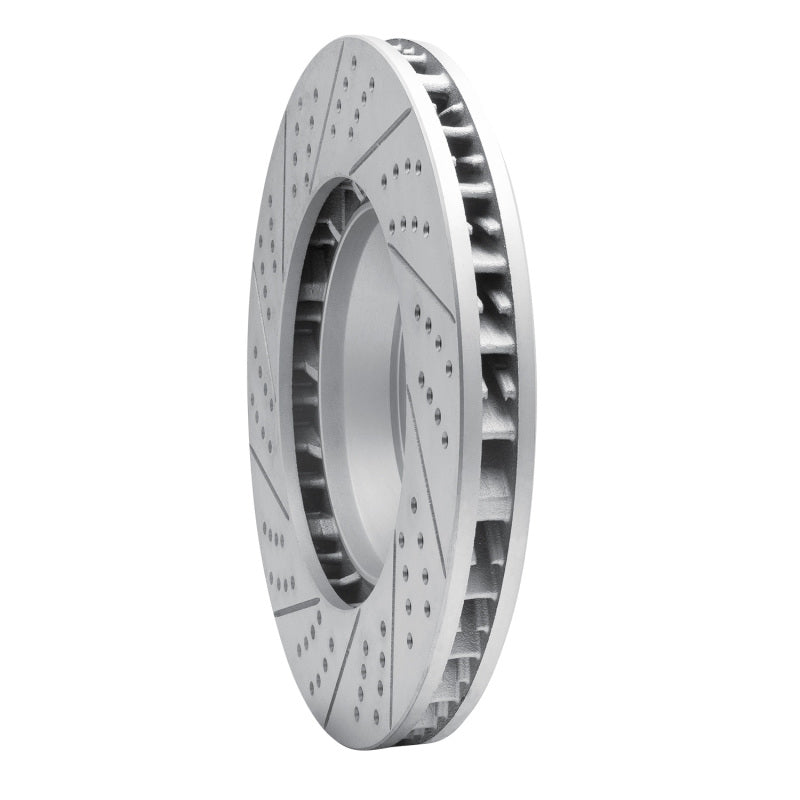 R1 03-15 Audi Q7 Right Front Drilled & Slotted Geo-Carbon Rotor