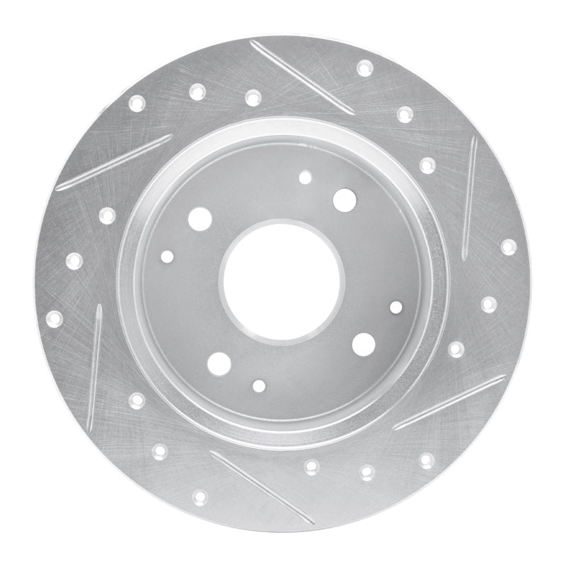 R1 92-94 Acura Vigor Rear Left Drilled & Slotted Silver Brake Rotor