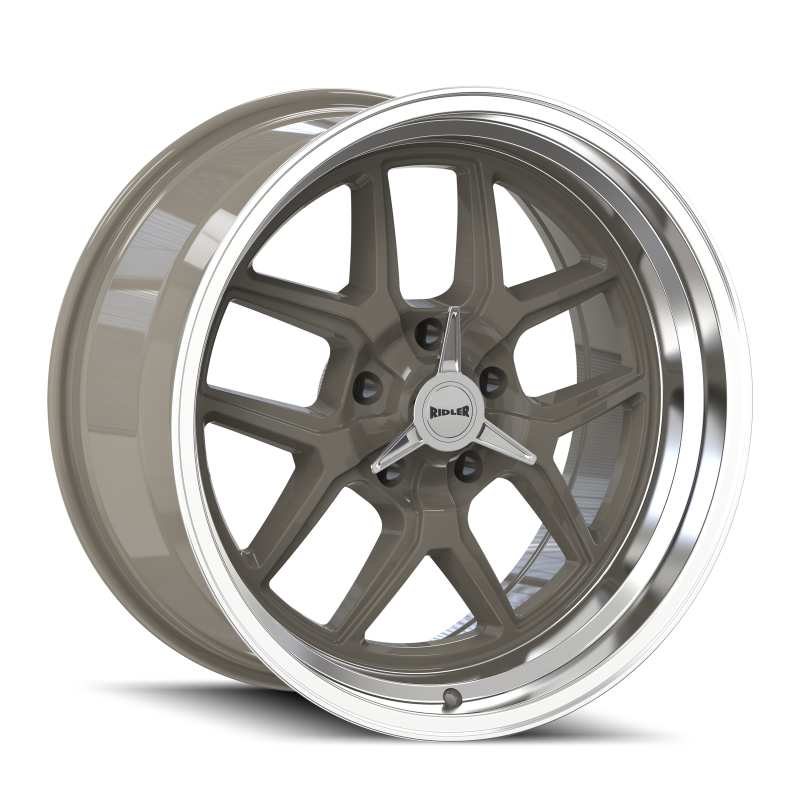 Ridler 610 20x10 / 5x114.3 BP / 0mm Offset / 83.82mm Hub Gloss Grey Polished Wheel