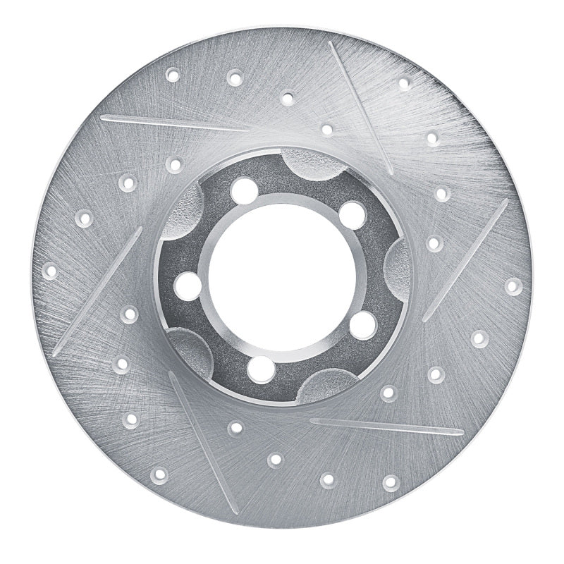 R1 1961-1967 Mercedes-Benz 220SB Front Right Drilled & Slotted Silver Brake Rotor
