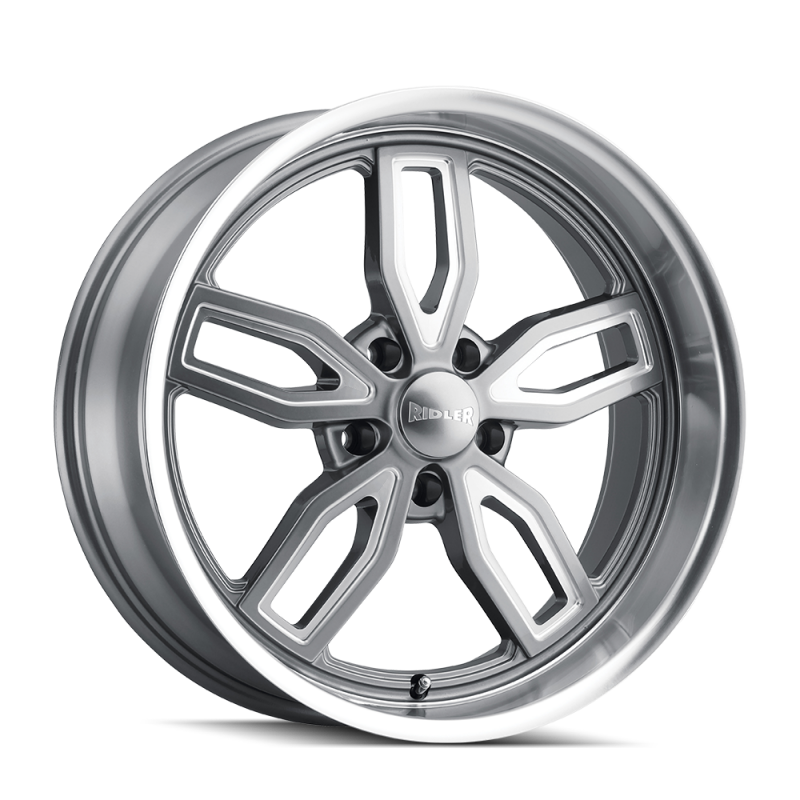 Ridler 608 20x10 / 5x120.65 BP / 0mm Offset / 72.62mm Hub Gloss Grey Milled Wheel