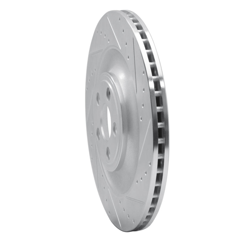 R1 10-24 Jaguar XF Rear Right Drilled & Slotted Silver Brake Rotor